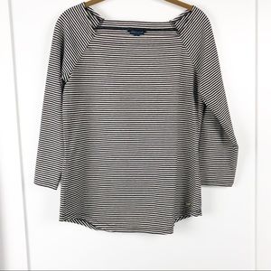 Tommy Hilfiger Square Boatneck 3/4 Sleeve T Sz M